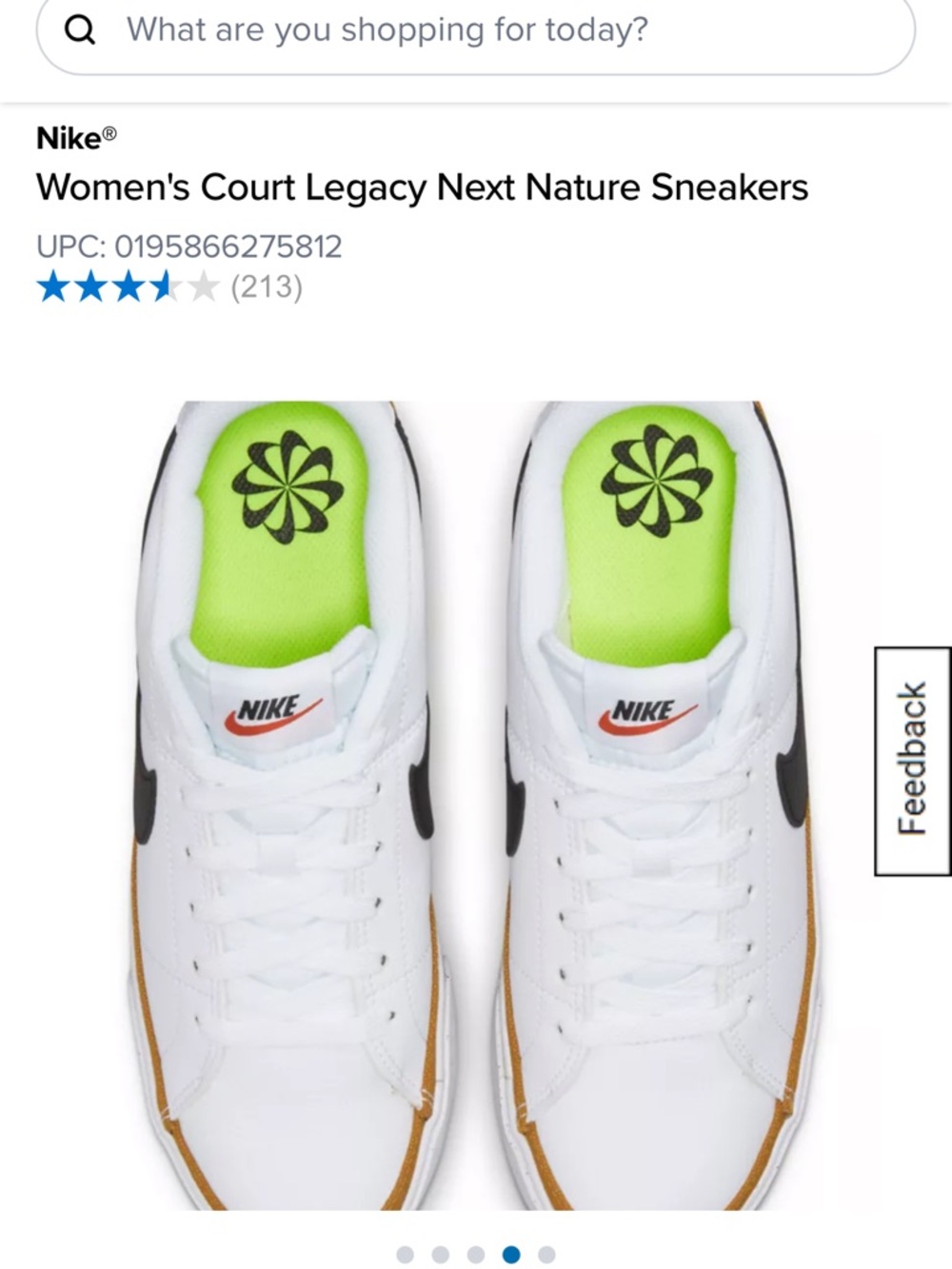 Nike White Sneakers with Black Swoosh and Lime Insoles - Picture 4 of 6